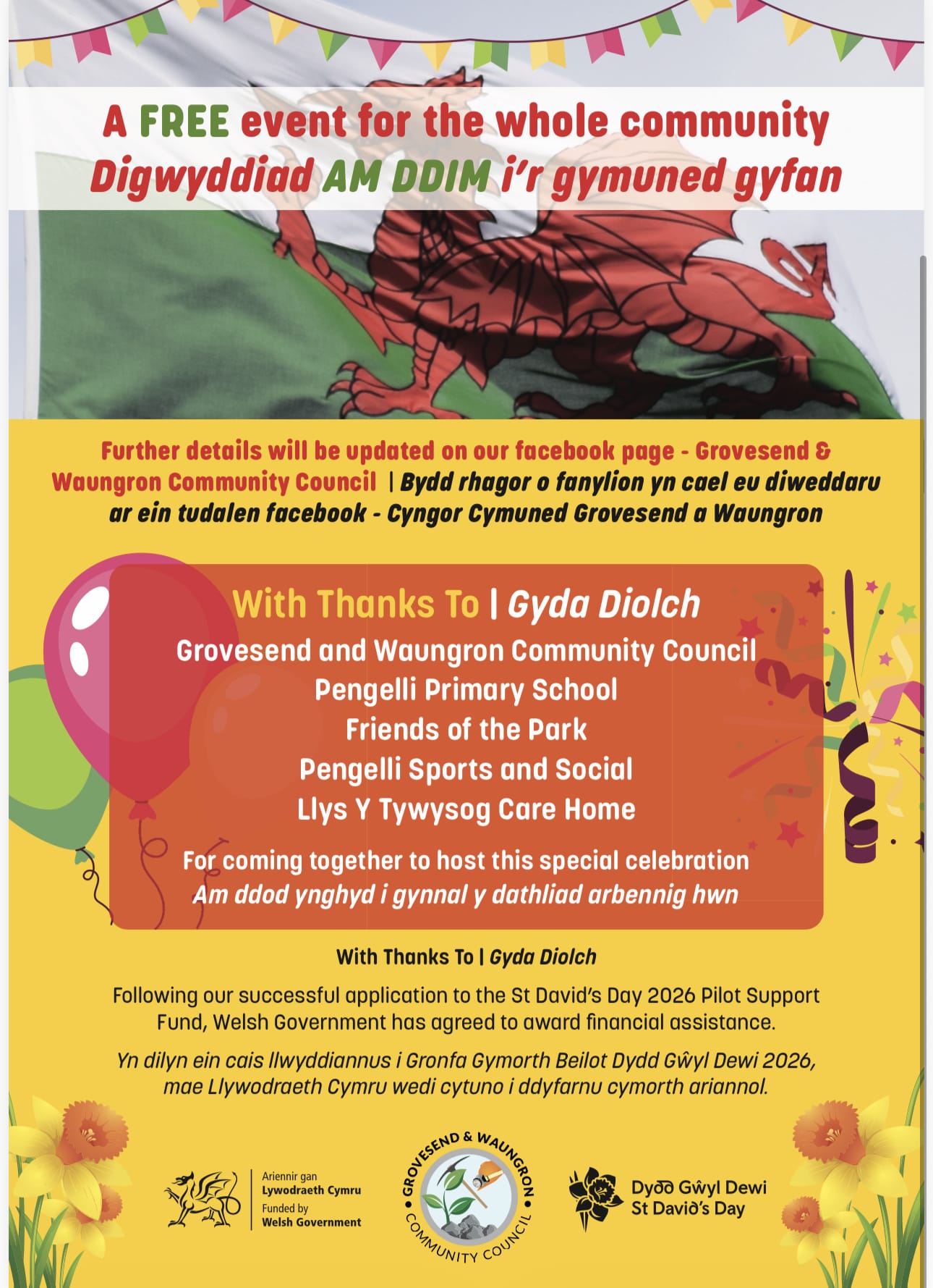 Dathlu Dewi Sant Grovesend 2026 – A Community Celebration of Welsh Culture